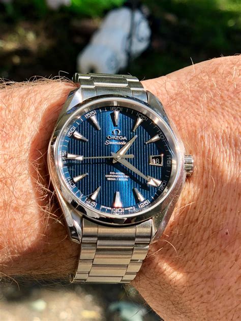 omega seamaster aqua terra on wrist|omega seamaster wrist presence.